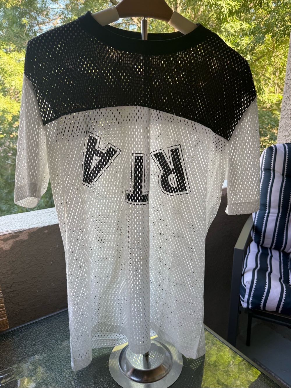 RtA Black and White Mesh Jersey